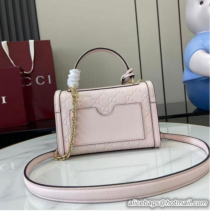 Inexpensive Gucci Padlock GG Leather Small top handle bag 848884 Pink 2025