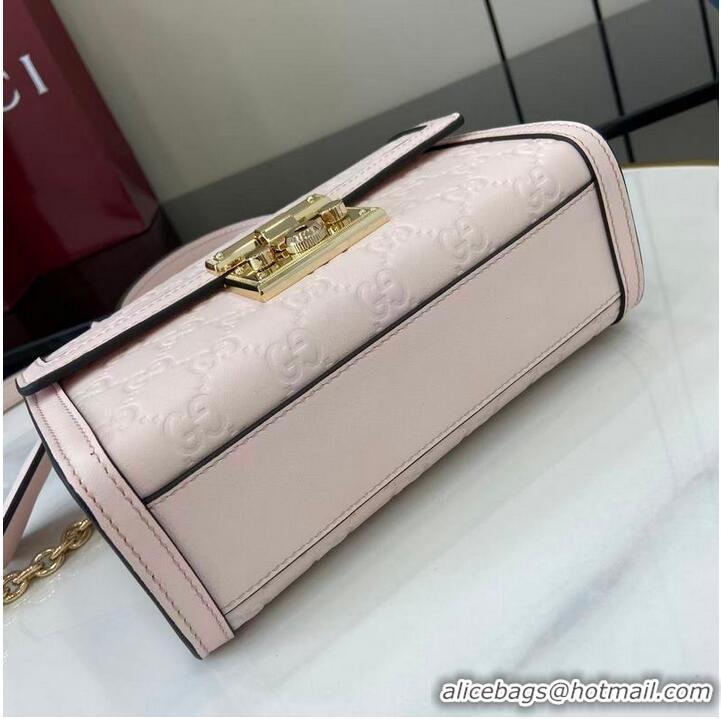 Inexpensive Gucci Padlock GG Leather Small top handle bag 848884 Pink 2025