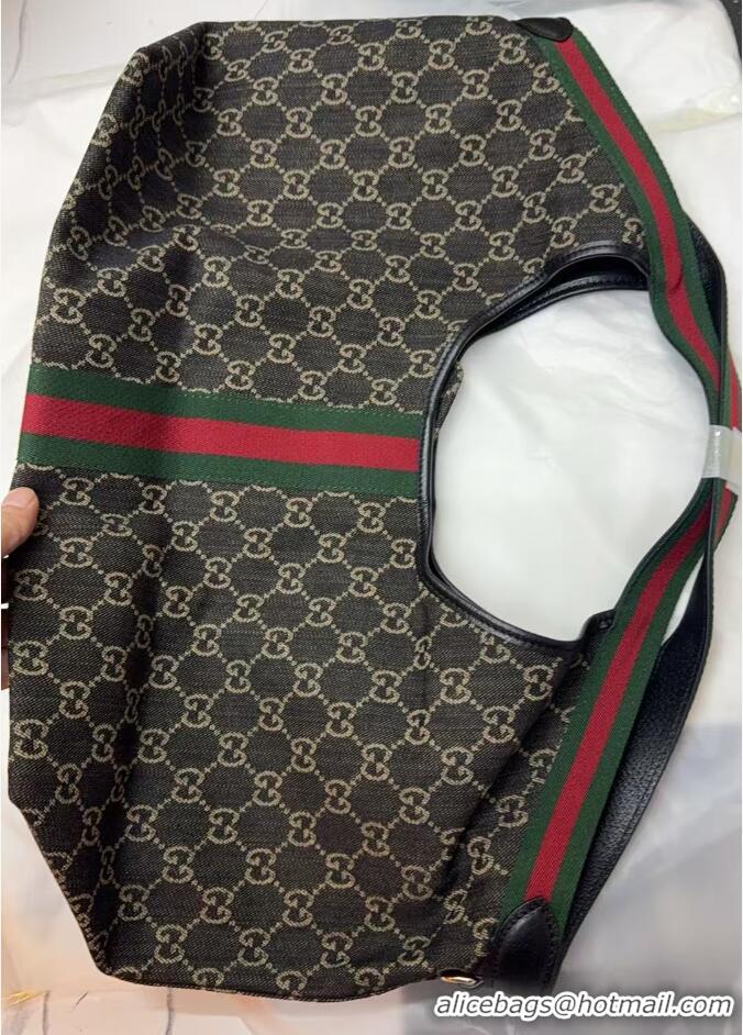 Luxury Discount Gucci Giglio Large Tote Bag in GG Denim 853971 Black 2025