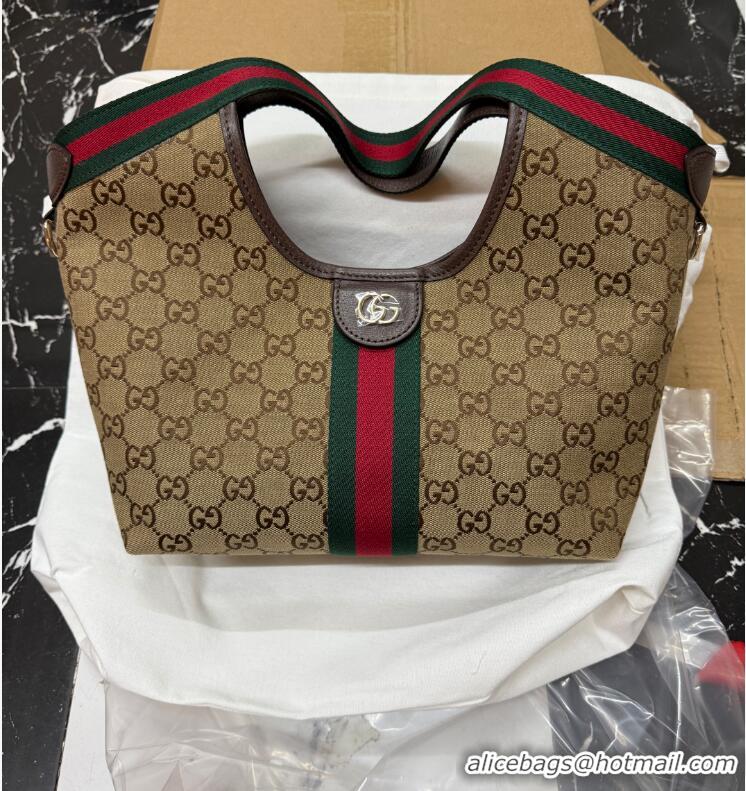 Buy Classic Gucci Giglio Small Tote Bag in GG Canvas 860845 Beige 2025