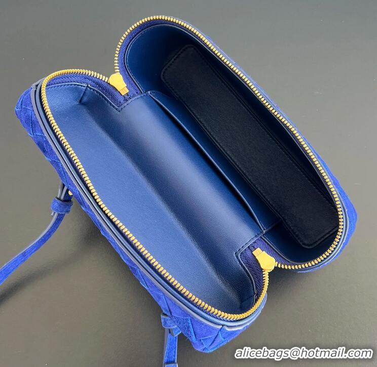 Market Sells Bottega Veneta Bang Bang Vanity Case in Intrecciato Suede 789109 Blue Royal 2025