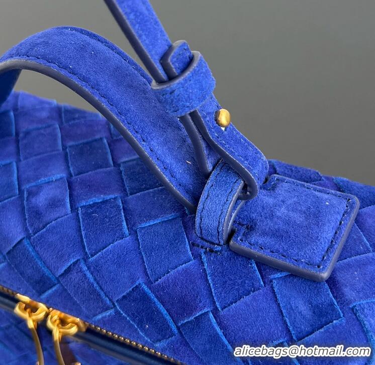 Market Sells Bottega Veneta Bang Bang Vanity Case in Intrecciato Suede 789109 Blue Royal 2025