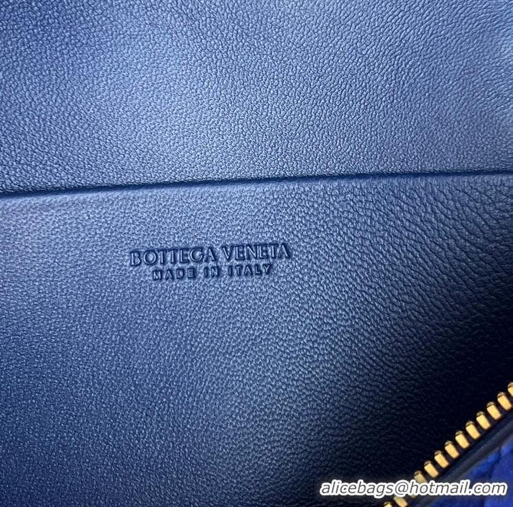 Market Sells Bottega Veneta Bang Bang Vanity Case in Intrecciato Suede 789109 Blue Royal 2025