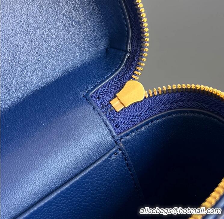 Market Sells Bottega Veneta Bang Bang Vanity Case in Intrecciato Suede 789109 Blue Royal 2025