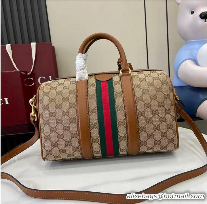 Grade Discount Gucci Ophidia medium boston bag in GG Canvas 857595 Beige/Brown 2026