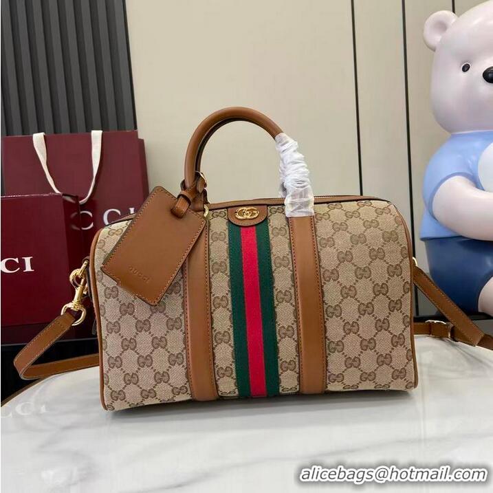 Grade Discount Gucci Ophidia medium boston bag in GG Canvas 857595 Beige/Brown 2026