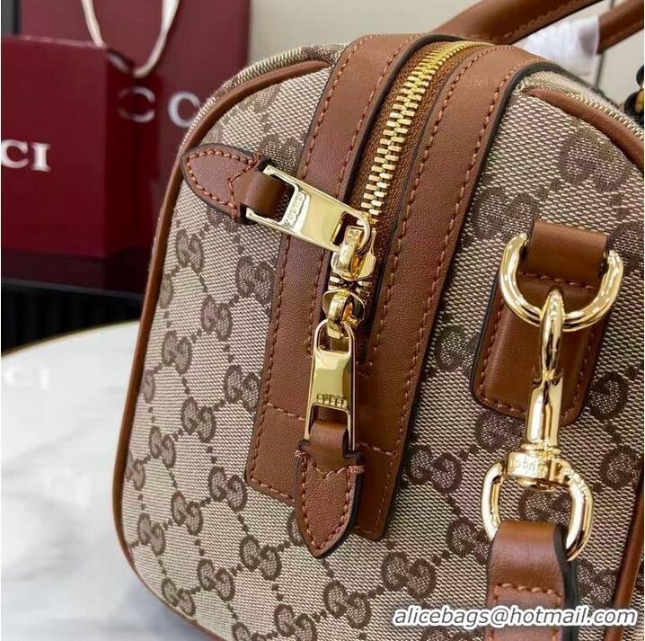 Grade Discount Gucci Ophidia medium boston bag in GG Canvas 857595 Beige/Brown 2026