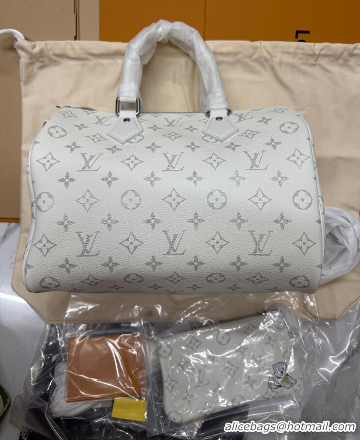 Promotional Louis Vuitton Speedy P9 Bandoulière 30 Bag in Motiph Leather M27144 White 2026
