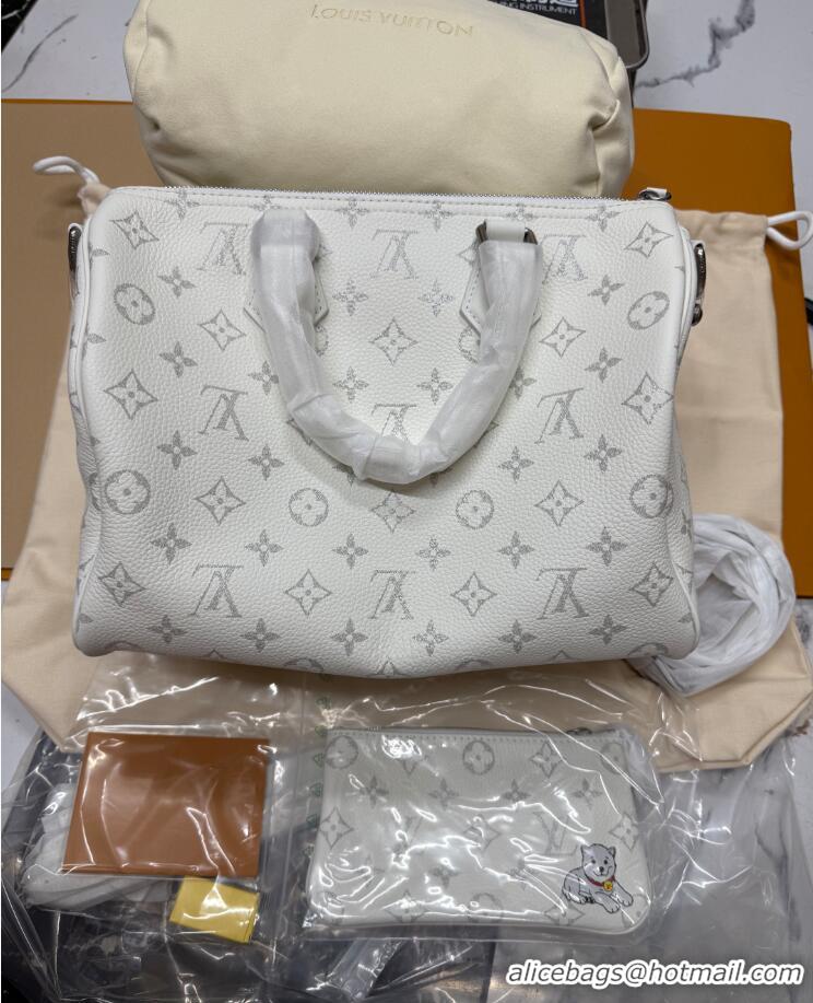 Promotional Louis Vuitton Speedy P9 Bandoulière 30 Bag in Motiph Leather M27144 White 2026