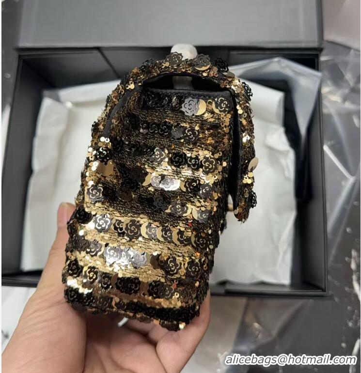 Discount Chanel Sequins & Camellia Bloom Classic Flap Bag CH020302 Gold 2026