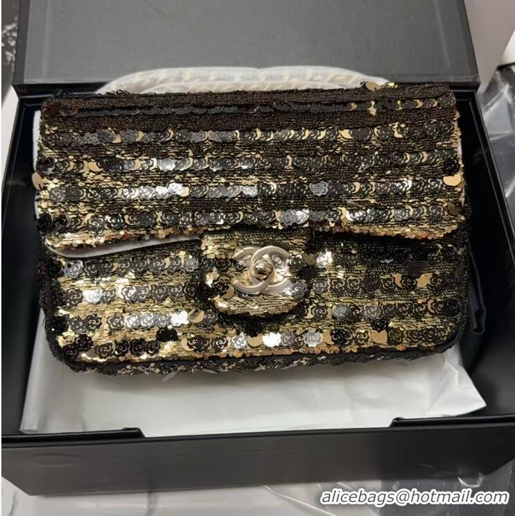 Discount Chanel Sequins & Camellia Bloom Classic Flap Bag CH020302 Gold 2026