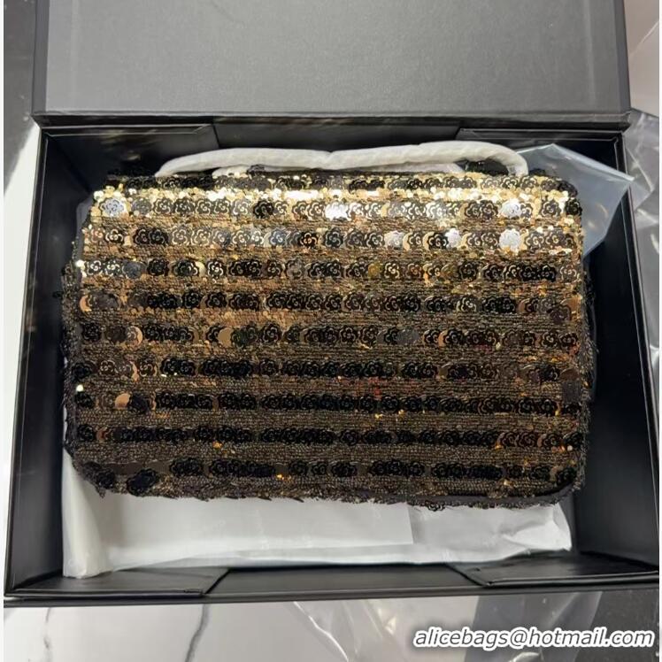 Discount Chanel Sequins & Camellia Bloom Classic Flap Bag CH020302 Gold 2026