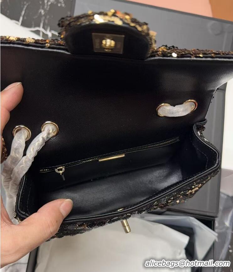 Discount Chanel Sequins & Camellia Bloom Classic Flap Bag CH020302 Gold 2026