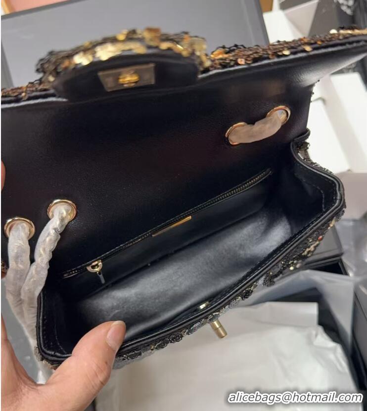 Discount Chanel Sequins & Camellia Bloom Classic Flap Bag CH020302 Gold 2026