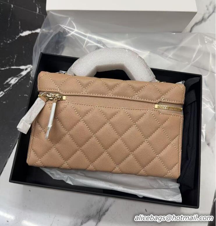 Super Quality Chanel Caviar Quilted Top Handle Slim Vanity With Chain AS9688 Dark Beige 2026
