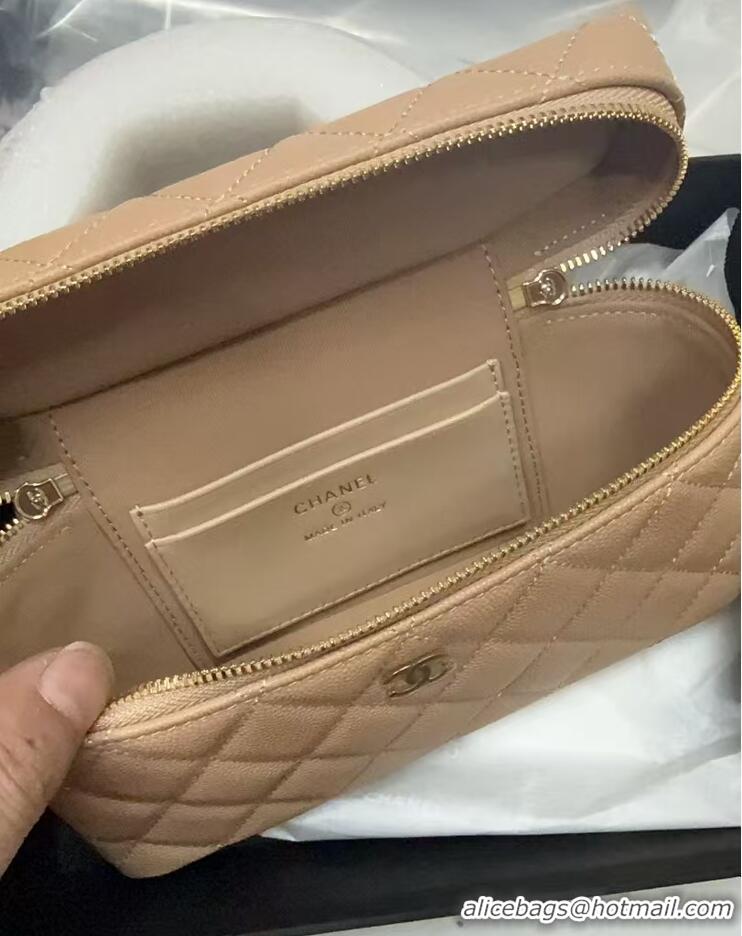 Super Quality Chanel Caviar Quilted Top Handle Slim Vanity With Chain AS9688 Dark Beige 2026