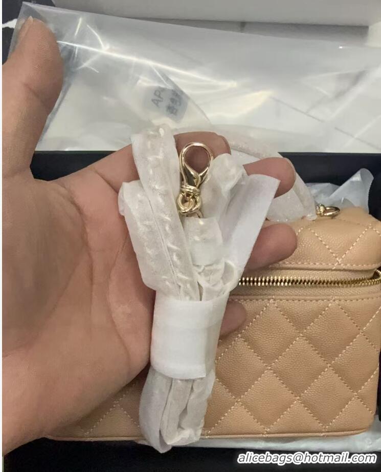 Super Quality Chanel Caviar Quilted Top Handle Slim Vanity With Chain AS9688 Dark Beige 2026
