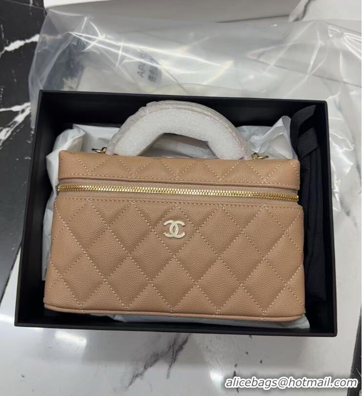Super Quality Chanel Caviar Quilted Top Handle Slim Vanity With Chain AS9688 Dark Beige 2026