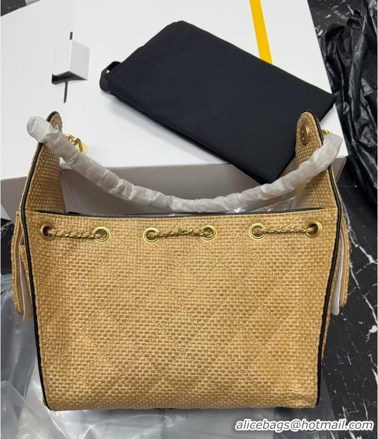 Inexpensive Chanel 25 Small Hobo Handbag in Braided Raffia AS5293 Beige 2026