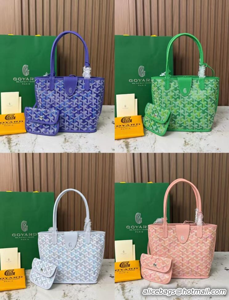 Best Quality Goyard Anjou Saint Louis Tote Bag Mini G8003 Multicolored Blueberry Purple 2026