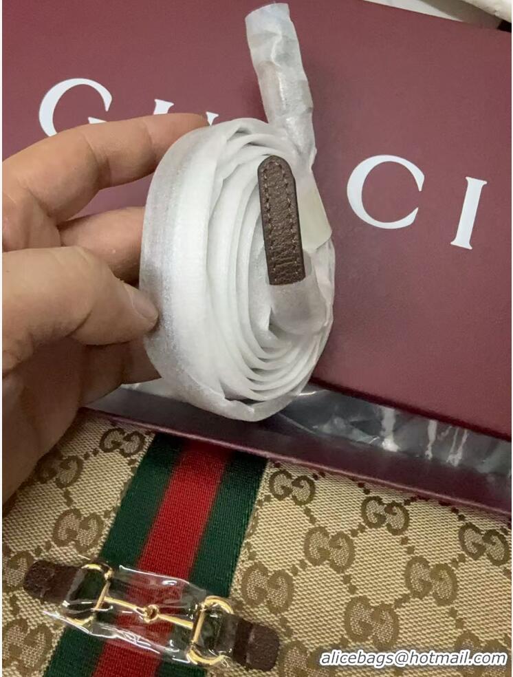 Buy New Cheap Gucci Horsebit Web Wallet With Strap 867120 Brown/Gold
