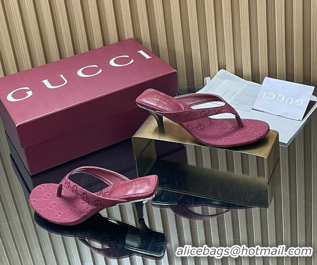Unique Discount Gucci Vittoria Red GG Canvas Thong Sanals 55MM 6050403