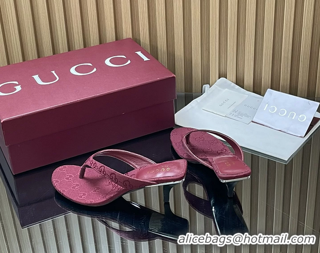 Unique Discount Gucci Vittoria Red GG Canvas Thong Sanals 55MM 6050403