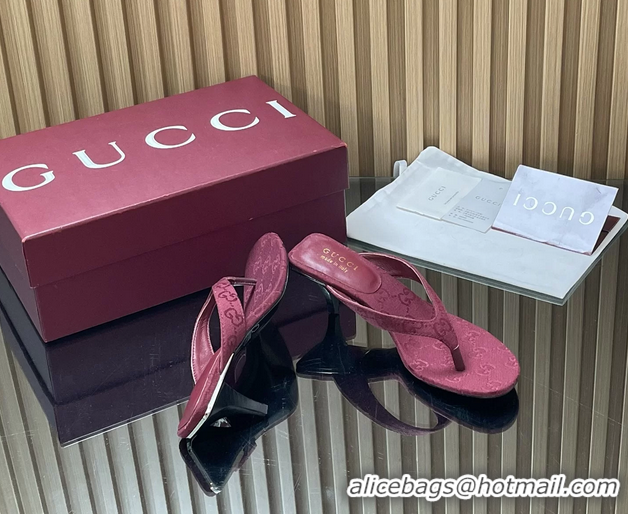 Unique Discount Gucci Vittoria Red GG Canvas Thong Sanals 55MM 6050403