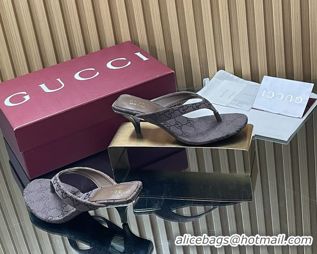 Shop Duplicate Gucci Vittoria Purple GG Canvas Thong Sanals 55MM 6050403