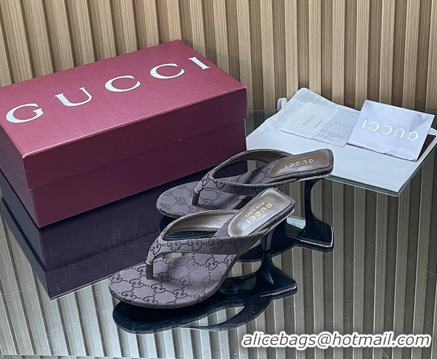 Shop Duplicate Gucci Vittoria Purple GG Canvas Thong Sanals 55MM 6050403