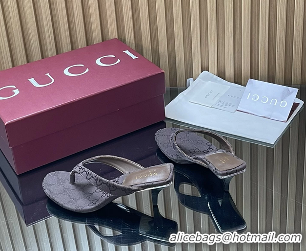 Shop Duplicate Gucci Vittoria Purple GG Canvas Thong Sanals 55MM 6050403