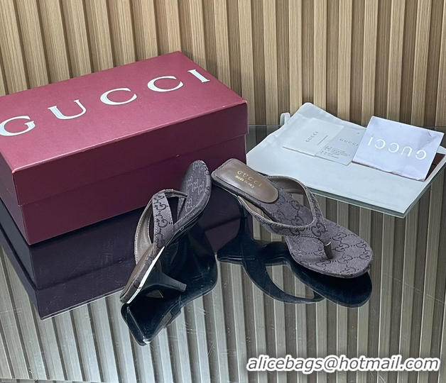 Shop Duplicate Gucci Vittoria Purple GG Canvas Thong Sanals 55MM 6050403