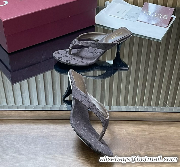 Shop Duplicate Gucci Vittoria Purple GG Canvas Thong Sanals 55MM 6050403