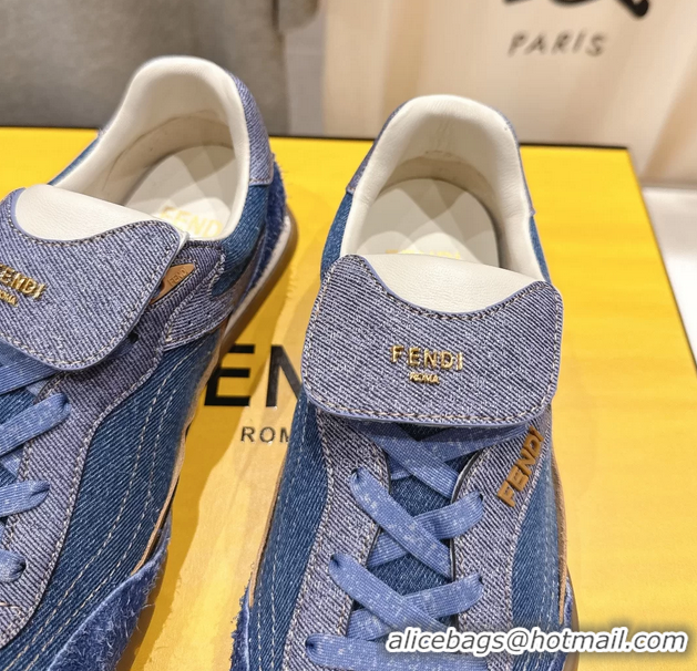 Grade Fendi Wave Pulse Low Tops Sneaker Denim Blue Fabric 6050502