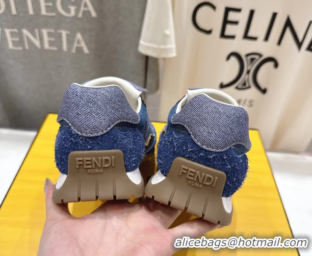 Grade Fendi Wave Pulse Low Tops Sneaker Denim Blue Fabric 6050502