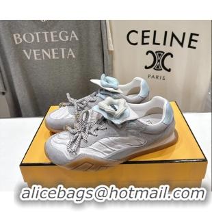 Buy Luxury Fendi Wave Pulse Low Tops Sneakers Gray Fabric and Suede 6050504