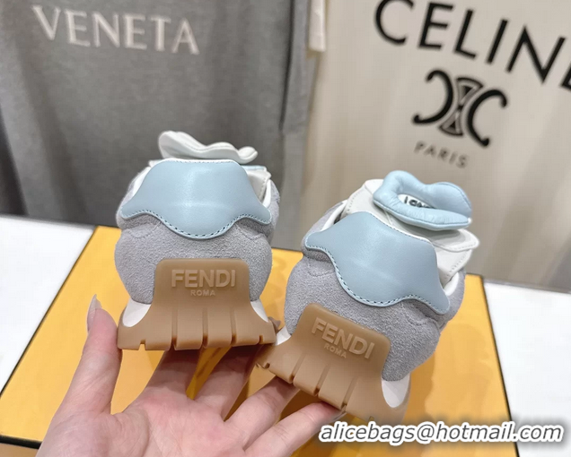Buy Luxury Fendi Wave Pulse Low Tops Sneakers Gray Fabric and Suede 6050504