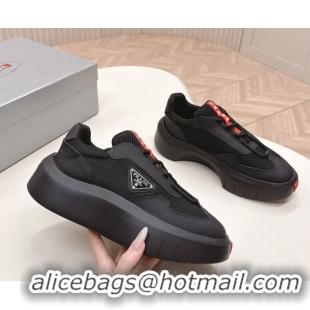 Durable Prada Americas Cup Re Nylon and Biker Fabric Sneakers 6050802 Black