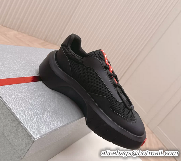 Durable Prada Americas Cup Re Nylon and Biker Fabric Sneakers 6050802 Black