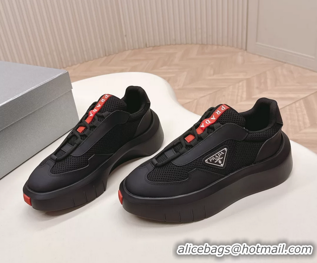 Durable Prada Americas Cup Re Nylon and Biker Fabric Sneakers 6050802 Black