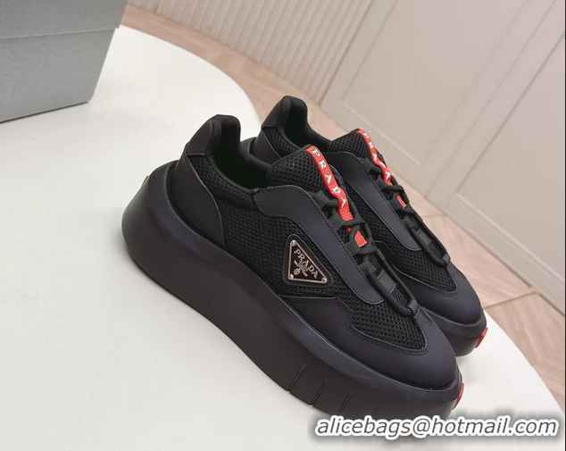 Durable Prada Americas Cup Re Nylon and Biker Fabric Sneakers 6050802 Black