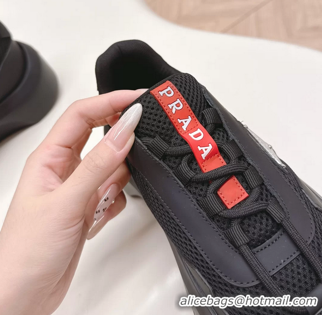 Durable Prada Americas Cup Re Nylon and Biker Fabric Sneakers 6050802 Black