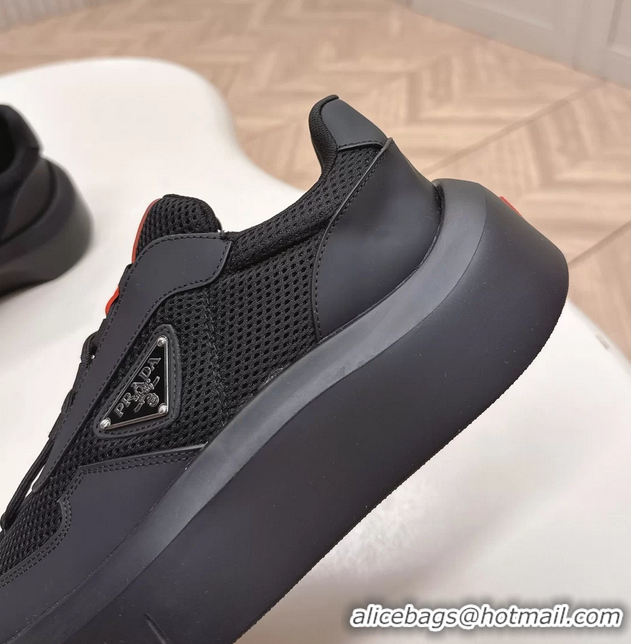 Durable Prada Americas Cup Re Nylon and Biker Fabric Sneakers 6050802 Black