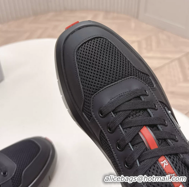 Durable Prada Americas Cup Re Nylon and Biker Fabric Sneakers 6050802 Black