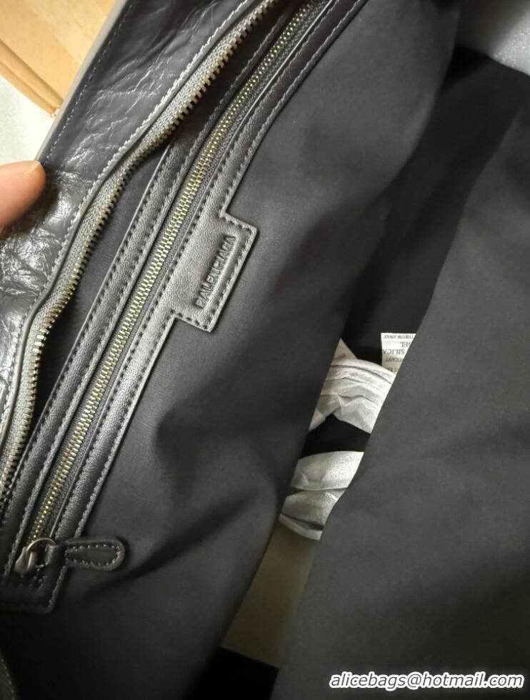 Super Quality Balenciaga Mens Le City Travel Bag Arena Lambskin in Volcanic Rock B81036