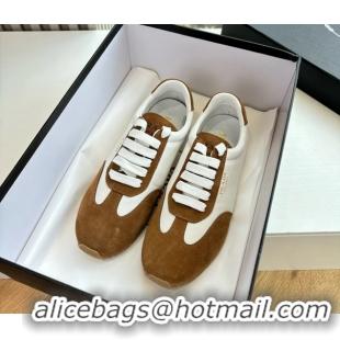 Best Product Prada Nappa Leather and Suede Sneakers 6050801 White Brown