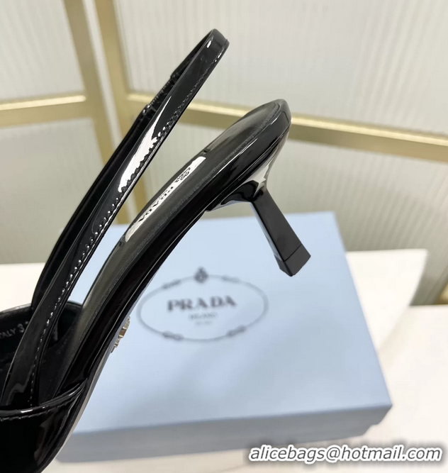 Good Quality Prada Black Patent Leather Slingback Pumps 50MM 6050812 Black