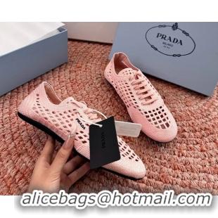 Best Price Prada Crochet Knit Ballet Flat Sneakers 6051005 Pink