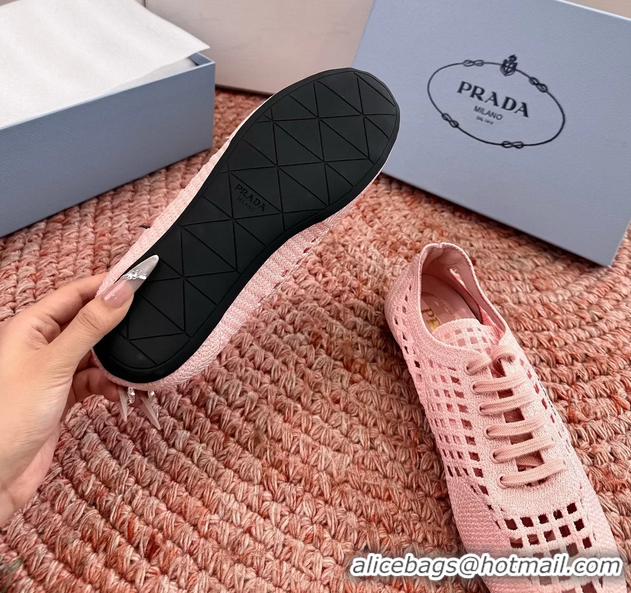 Best Price Prada Crochet Knit Ballet Flat Sneakers 6051005 Pink