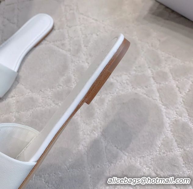 Unique Style Celine Coast Flat Mule Slides Sandals White Lambskin Leather 6051104 White